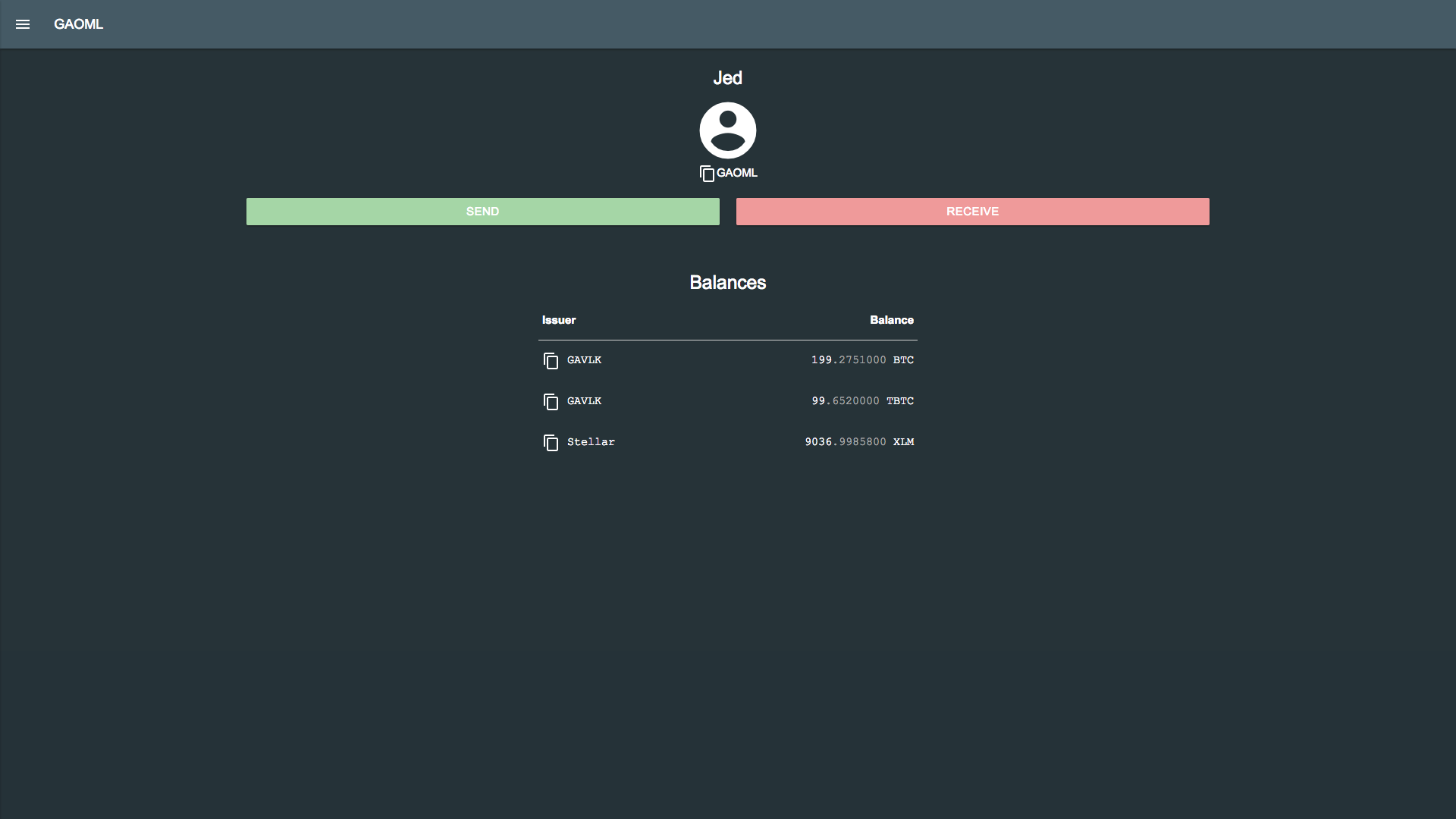 Asset Balances