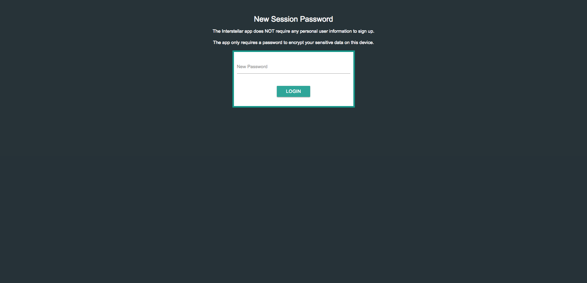 New Session Password